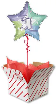 21st Birthday Shimmering Star Balloon