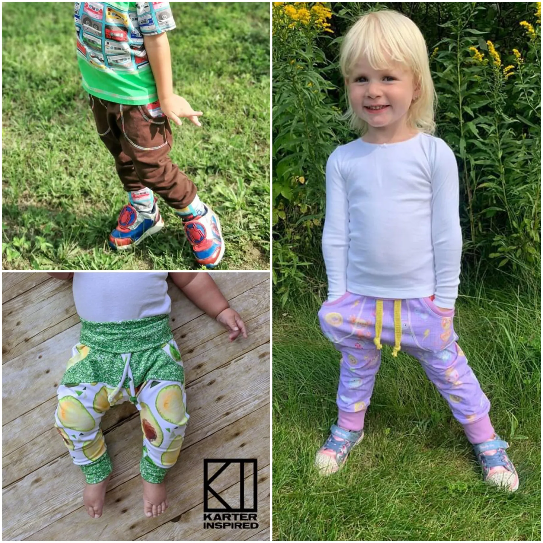 All sizes Bunny Bottoms- Grow with Me Drop Crotch joggers - PDF Apple Tree Sewing Pattern (bonus extended sizes included)