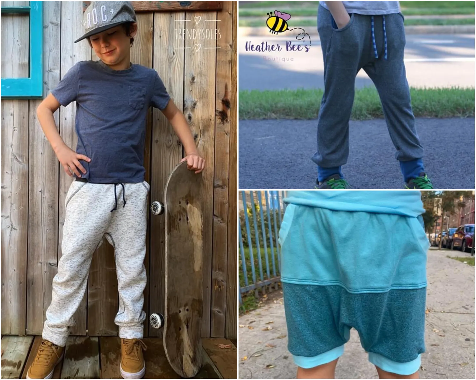 Big Kids Bunny Bottoms- Grow with Me Drop Crotch joggers- PDF Apple Tree Sewing Pattern