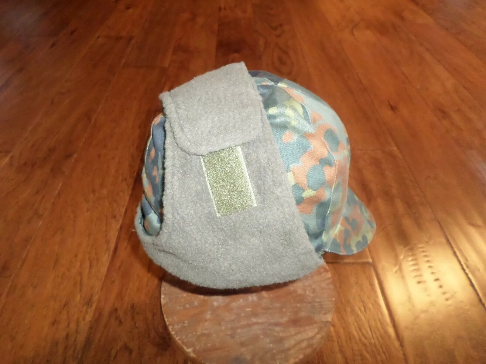 GERMAN MILITARY FLECTARN CAMO WINTER CAP WITH EAR FLAPS COLD WEATHER HAT 58