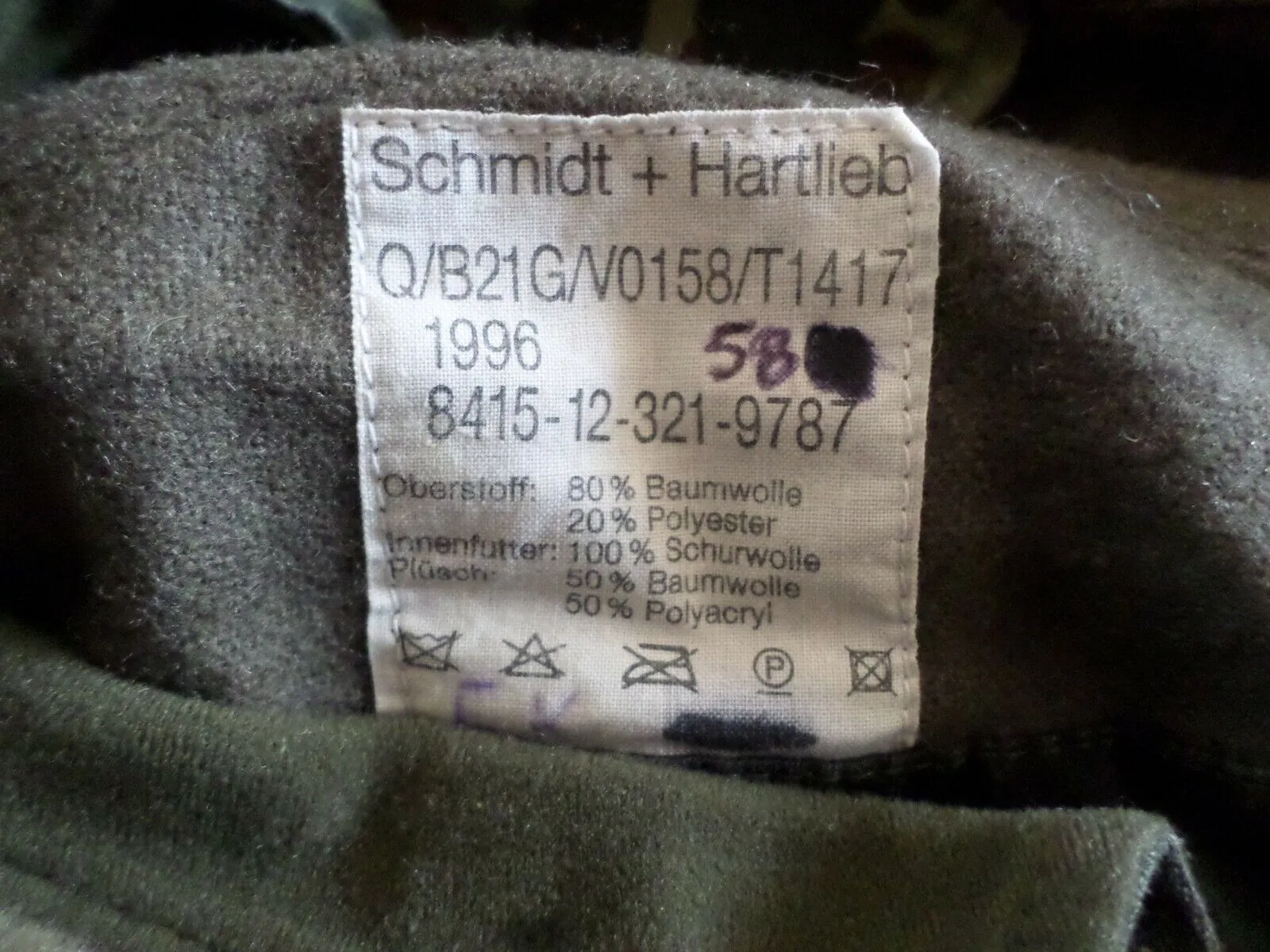 GERMAN MILITARY FLECTARN CAMO WINTER CAP WITH EAR FLAPS COLD WEATHER HAT 58