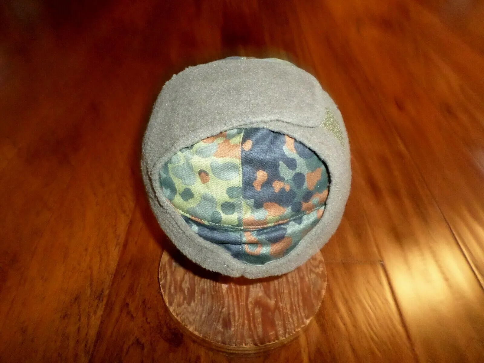 GERMAN MILITARY FLECTARN CAMO WINTER CAP WITH EAR FLAPS COLD WEATHER HAT 58