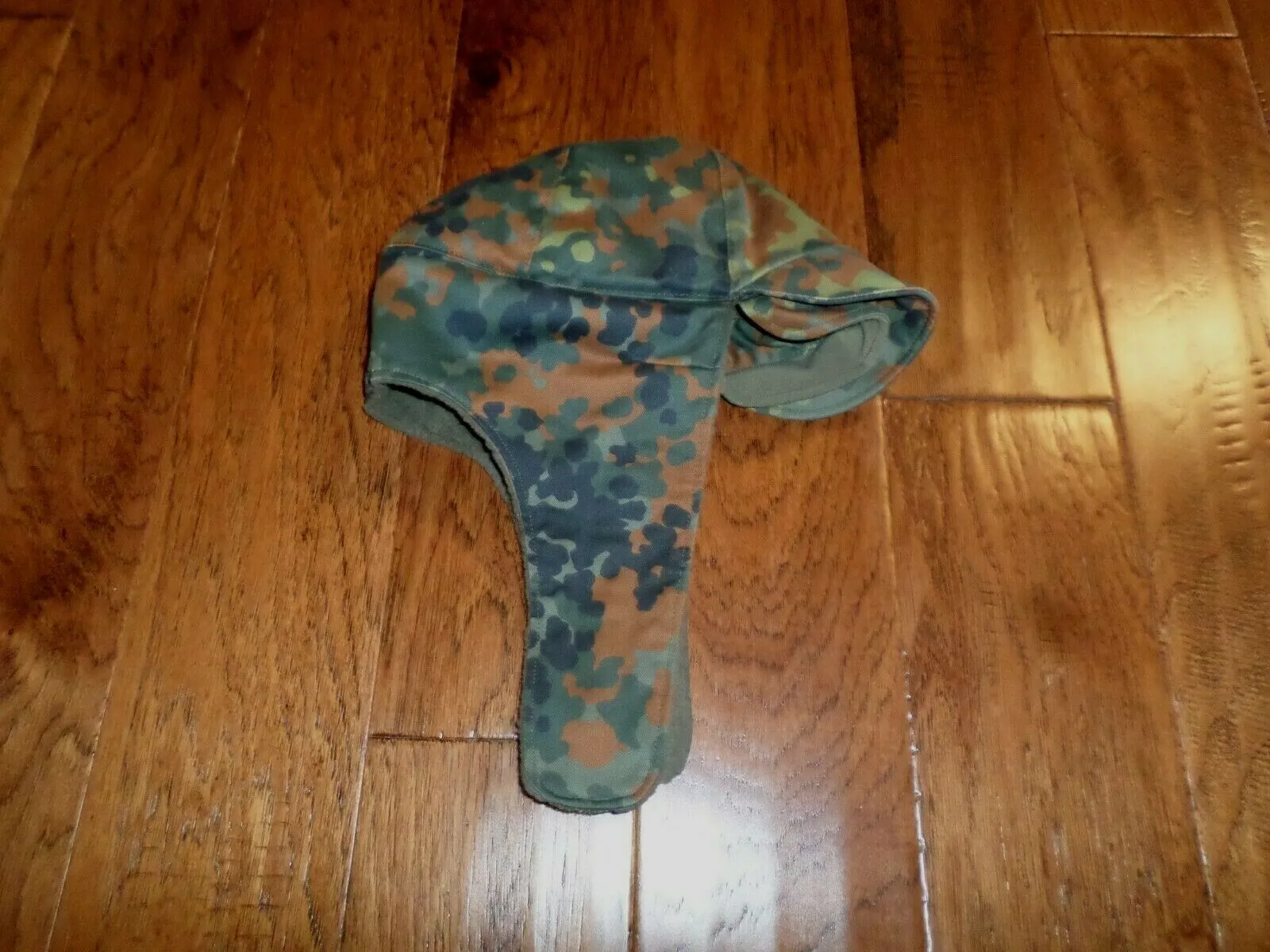 GERMAN MILITARY FLECTARN CAMO WINTER CAP WITH EAR FLAPS COLD WEATHER HAT 58