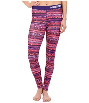 Nike Pro Printed Pull On Athletic Leggings Pink S