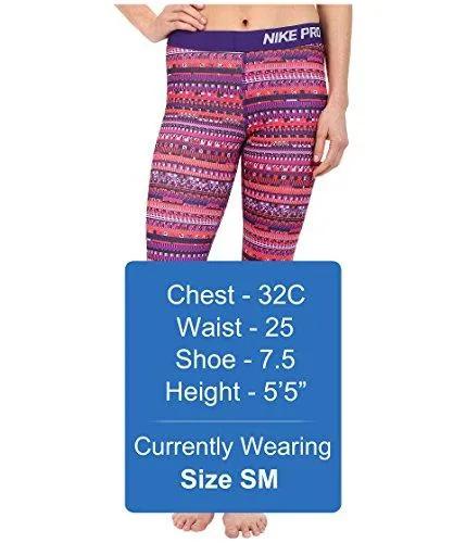Nike Pro Printed Pull On Athletic Leggings Pink S