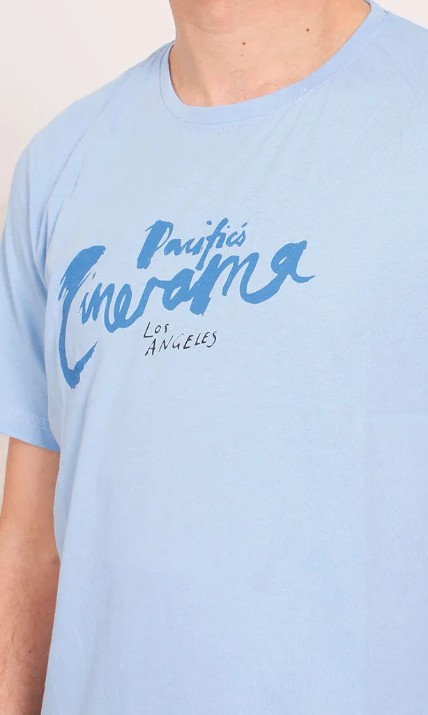 O203115 - Graphic Cotton T-Shirt  Light Blue