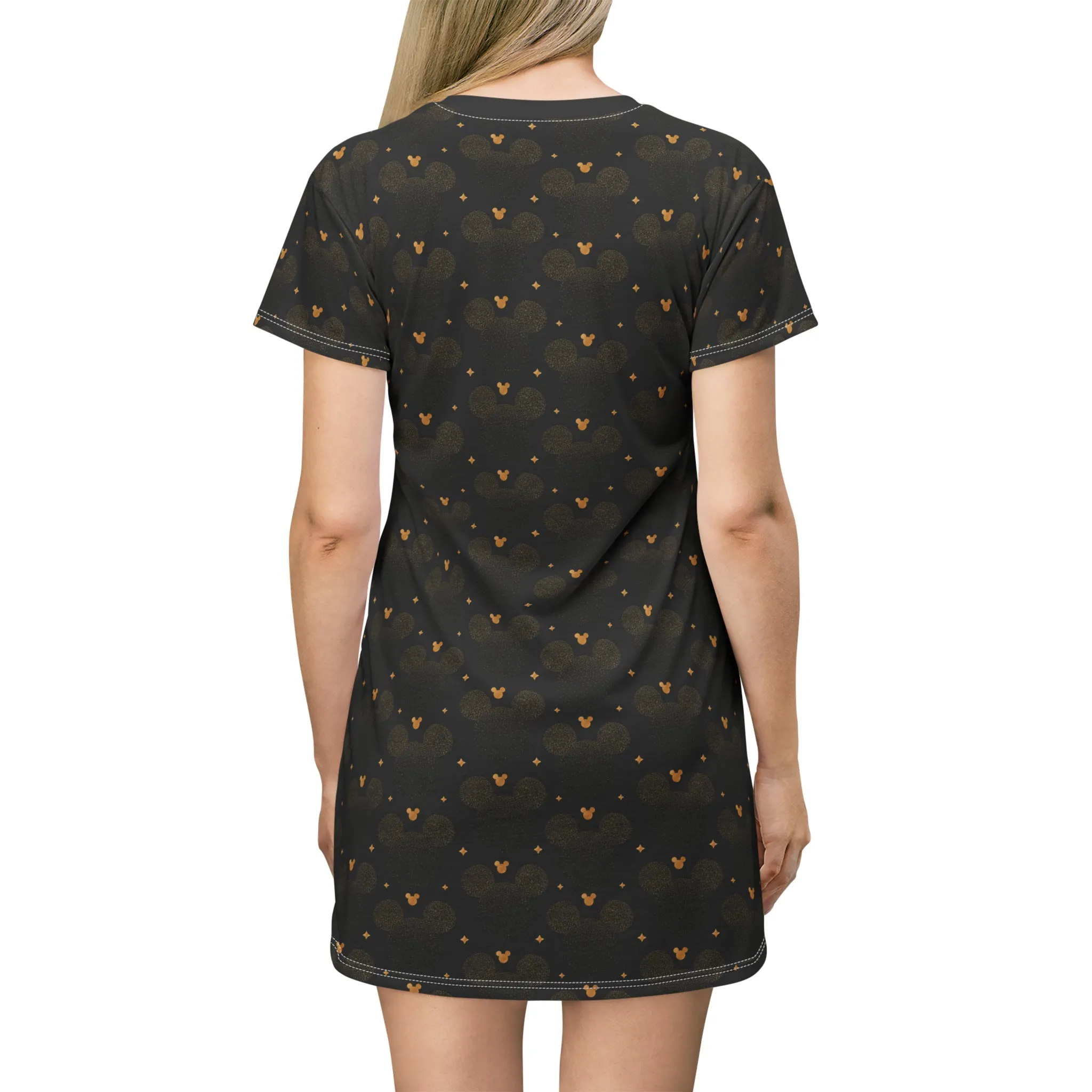 Shimmering Gold T-Shirt Dress