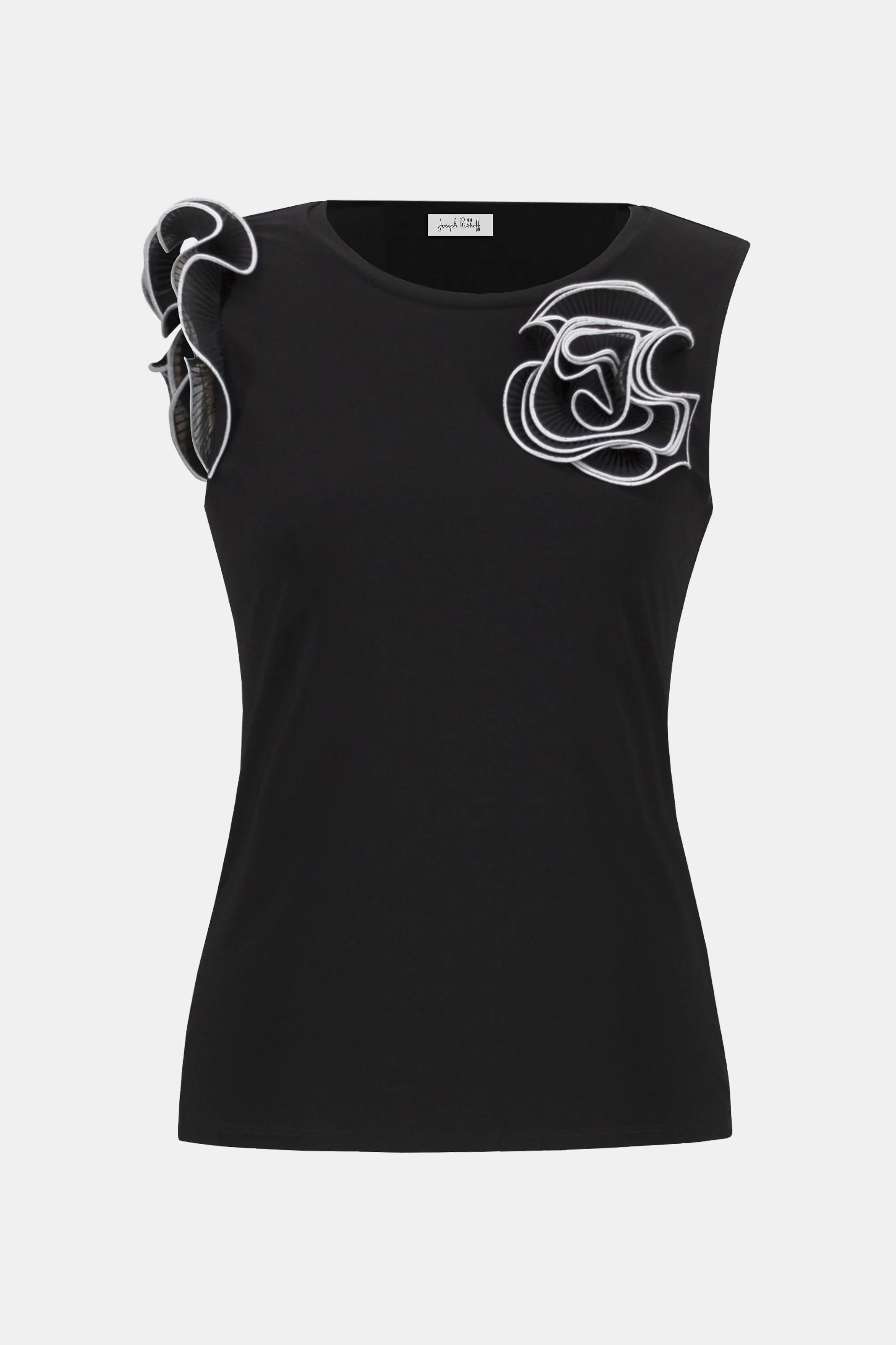 Silky Knit and Chiffon Fitted Top