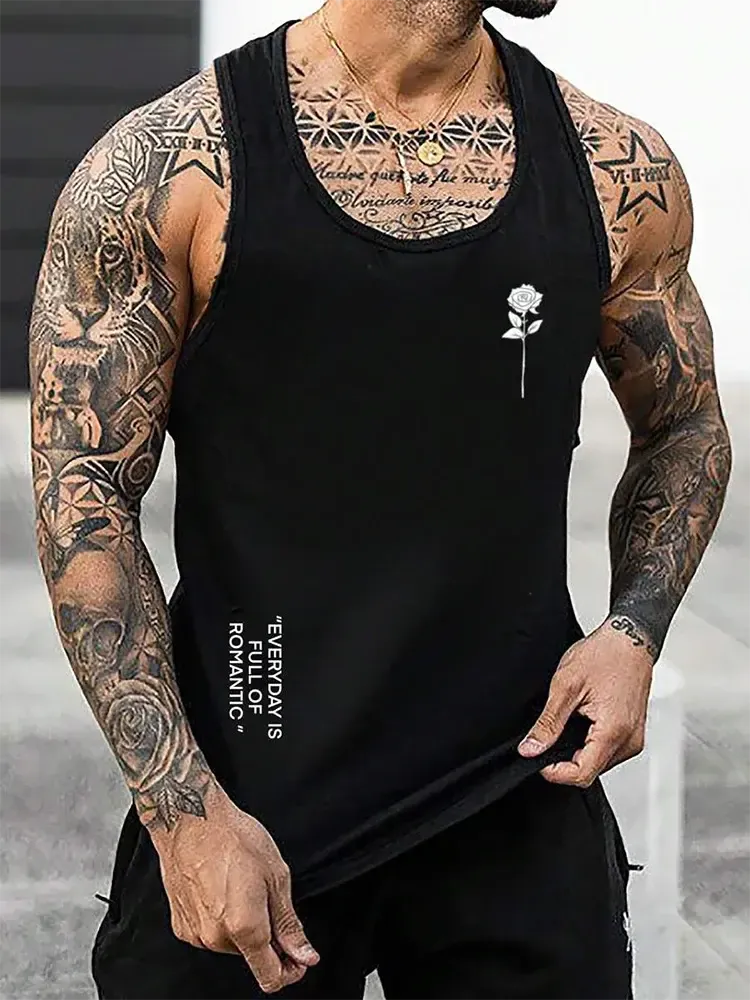 Street Fashion Personality Wolf Print Men's Tank Top Summer Daily Casual Men's Cool Tank Top Outdoor Sports Men's Tank Top