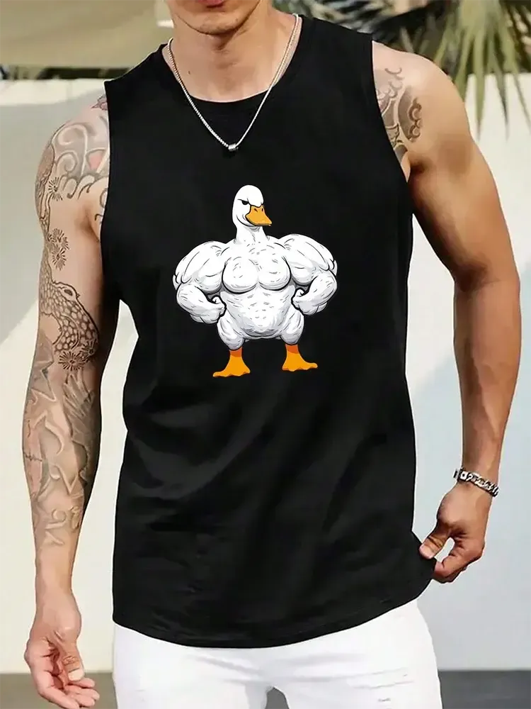 Street Fashion Personality Wolf Print Men's Tank Top Summer Daily Casual Men's Cool Tank Top Outdoor Sports Men's Tank Top